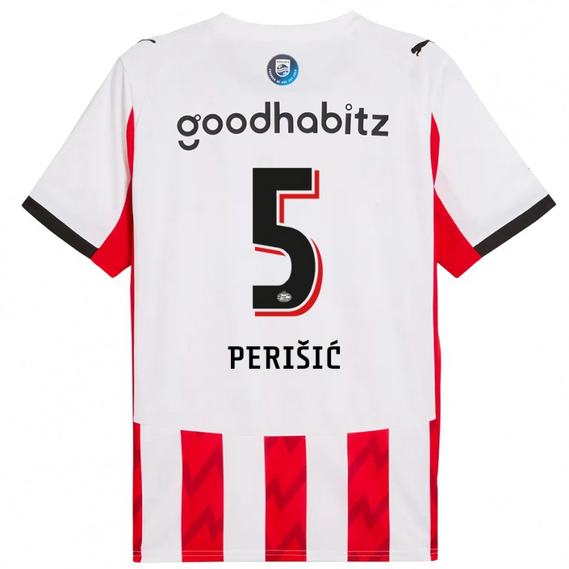 Danxen Heren Ivan Perišić #5 Rood Wit Thuisshirt Thuistenue 2025/26 T-Shirt