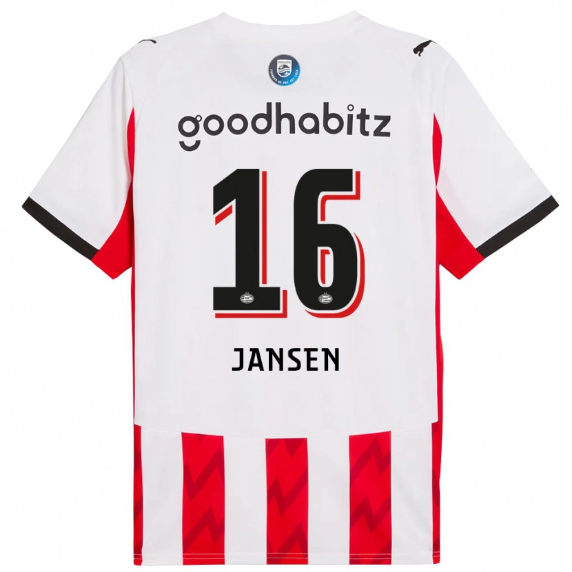 Danxen Heren Sem Jansen #16 Rood Wit Thuisshirt Thuistenue 2025/26 T-Shirt