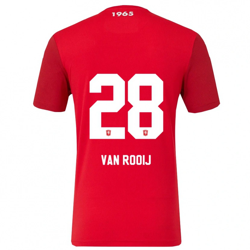Danxen Heren Bart Van Rooij #28 Rood Wit Thuisshirt Thuistenue 2025/26 T-Shirt