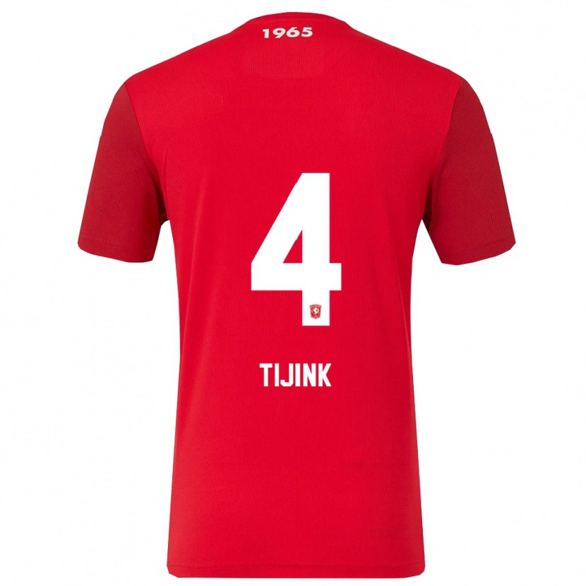 Danxen Heren Jop Tijink #4 Rood Wit Thuisshirt Thuistenue 2025/26 T-Shirt
