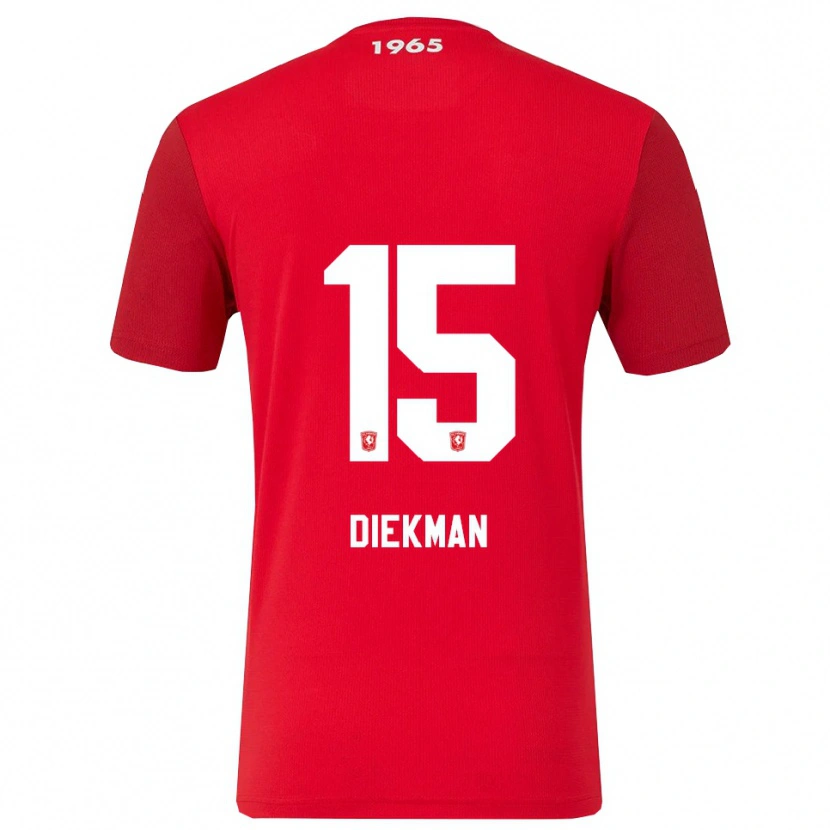 Danxen Heren Jill Diekman #15 Rood Wit Thuisshirt Thuistenue 2025/26 T-Shirt