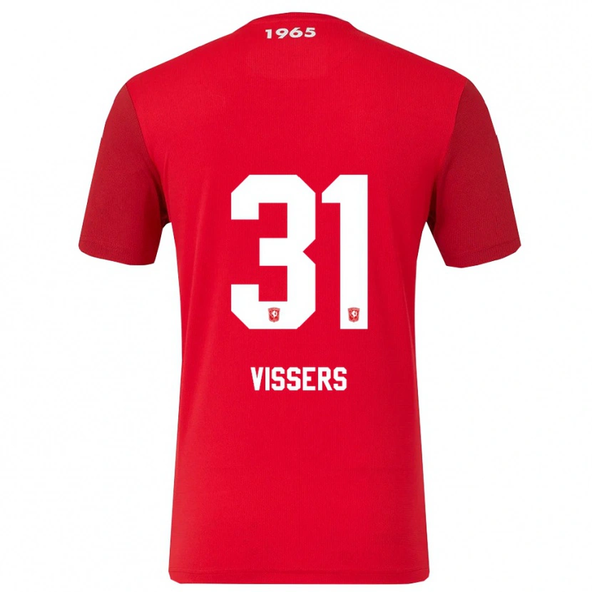 Danxen Heren Kiki Vissers #31 Rood Wit Thuisshirt Thuistenue 2025/26 T-Shirt