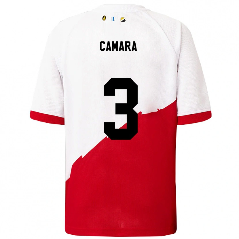 Danxen Heren Lamine Camara #3 Wit Rood Thuisshirt Thuistenue 2025/26 T-Shirt
