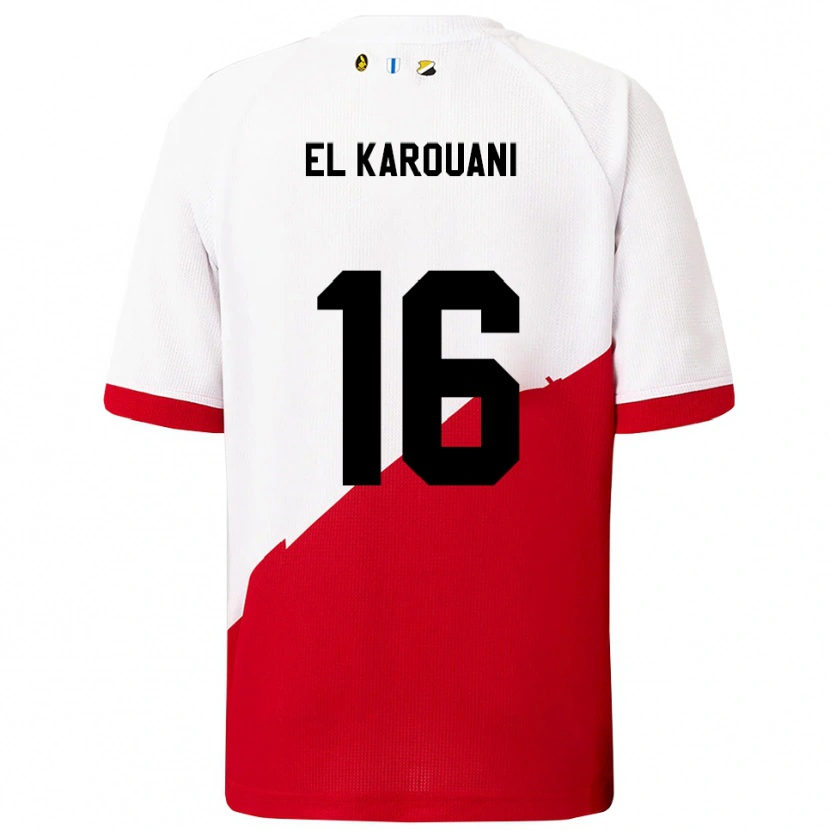 Danxen Heren Souffian El Karouani #16 Wit Rood Thuisshirt Thuistenue 2025/26 T-Shirt