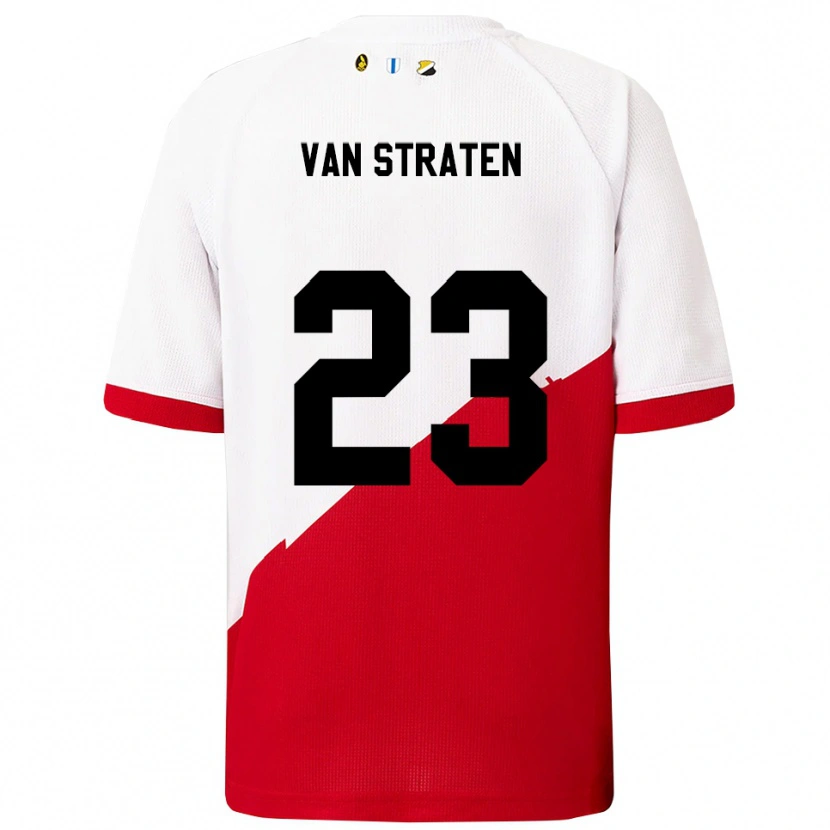 Danxen Heren Dieke Van Straten #23 Wit Rood Thuisshirt Thuistenue 2025/26 T-Shirt