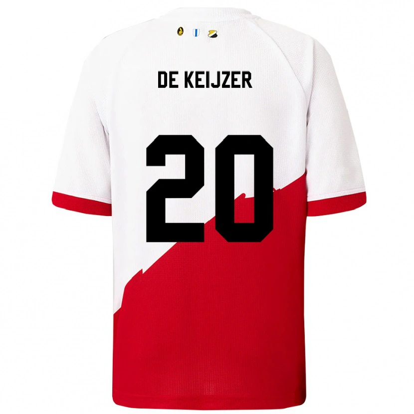 Danxen Heren Lotje De Keijzer #20 Wit Rood Thuisshirt Thuistenue 2025/26 T-Shirt