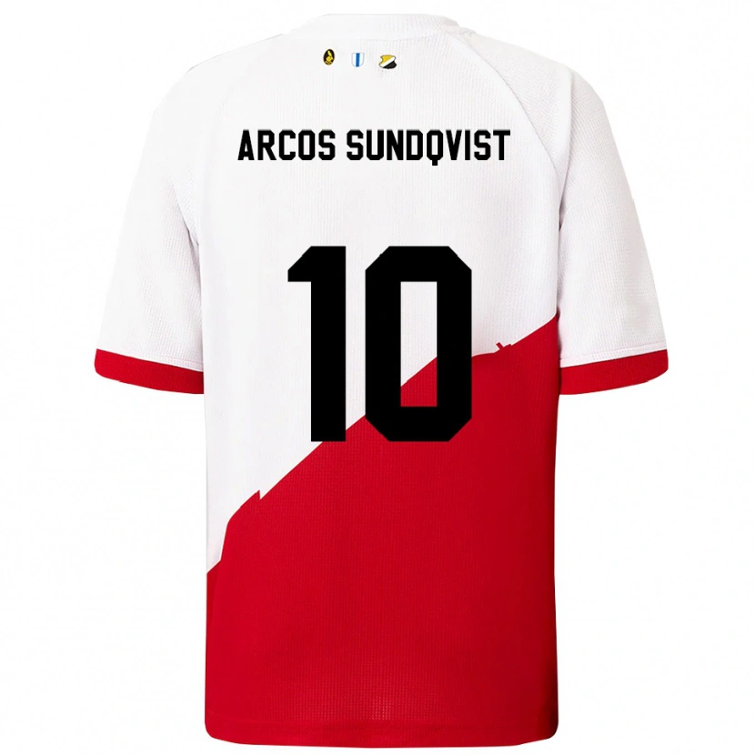 Danxen Heren Gustav Arcos Sundqvist #10 Wit Rood Thuisshirt Thuistenue 2025/26 T-Shirt