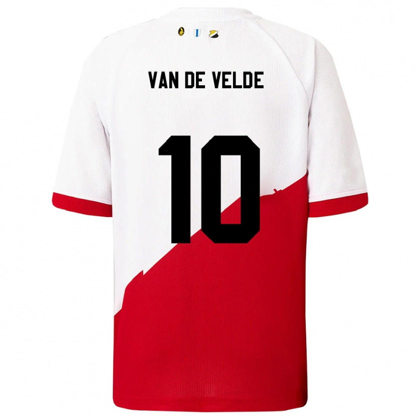 Danxen Heren Senne Van De Velde #10 Wit Rood Thuisshirt Thuistenue 2025/26 T-Shirt