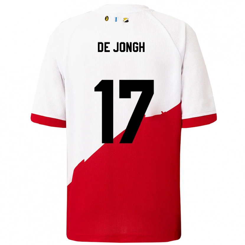 Danxen Heren Bryan De Jongh #17 Wit Rood Thuisshirt Thuistenue 2025/26 T-Shirt
