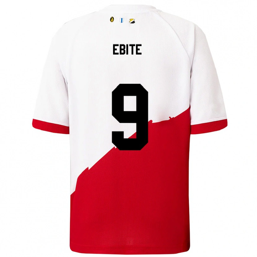 Danxen Heren Shedrach Ebite #9 Wit Rood Thuisshirt Thuistenue 2025/26 T-Shirt