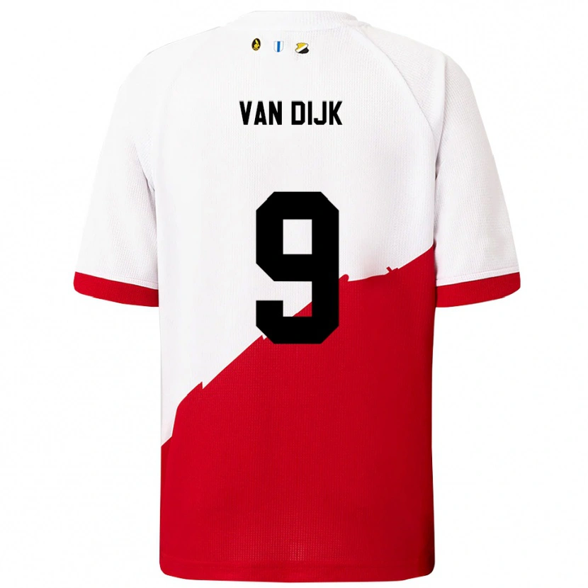 Danxen Heren Bright Van Dijk #9 Wit Rood Thuisshirt Thuistenue 2025/26 T-Shirt