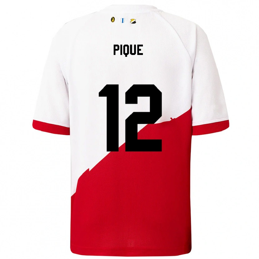 Danxen Heren Naomi Piqué #12 Wit Rood Thuisshirt Thuistenue 2025/26 T-Shirt