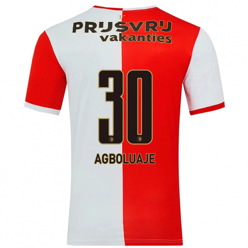 Danxen Heren Hakeem Agboluaje #30 Rood Wit Thuisshirt Thuistenue 2025/26 T-Shirt