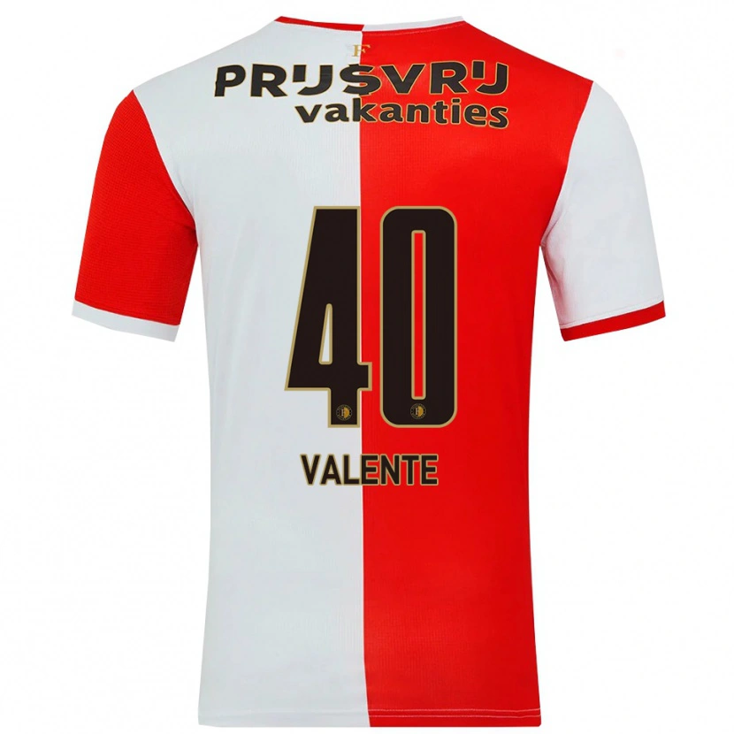 Danxen Heren Luciano Valente #40 Rood Wit Thuisshirt Thuistenue 2025/26 T-Shirt