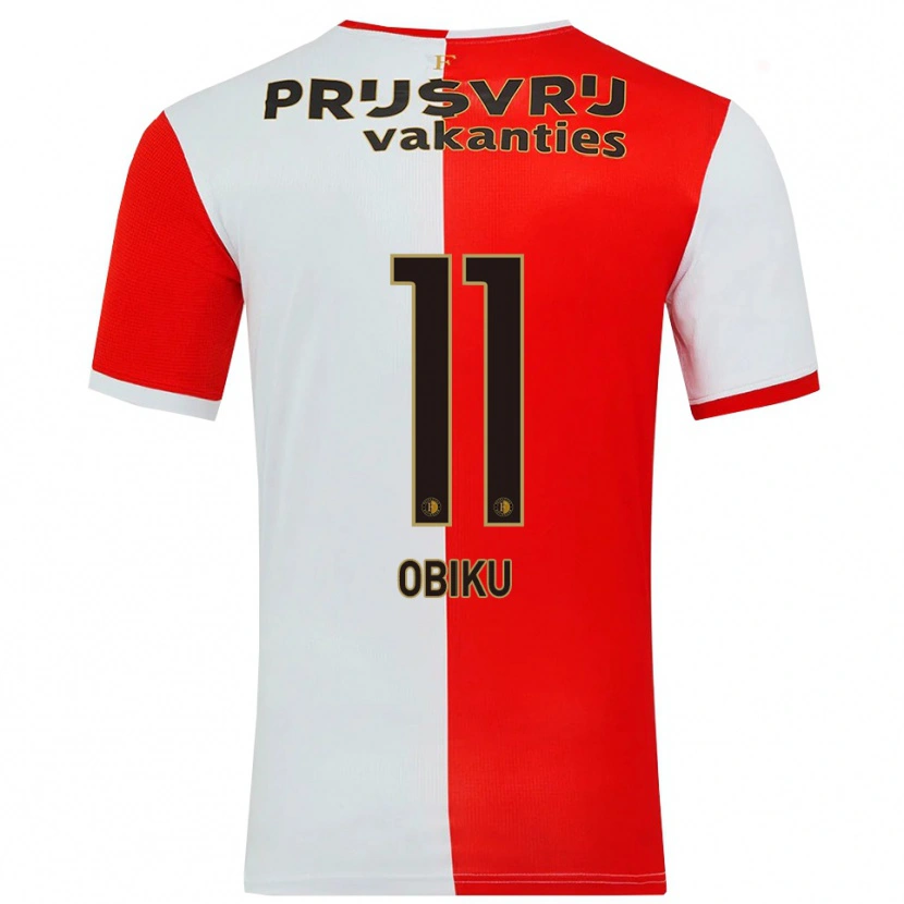 Danxen Heren Junior Obiku #11 Rood Wit Thuisshirt Thuistenue 2025/26 T-Shirt