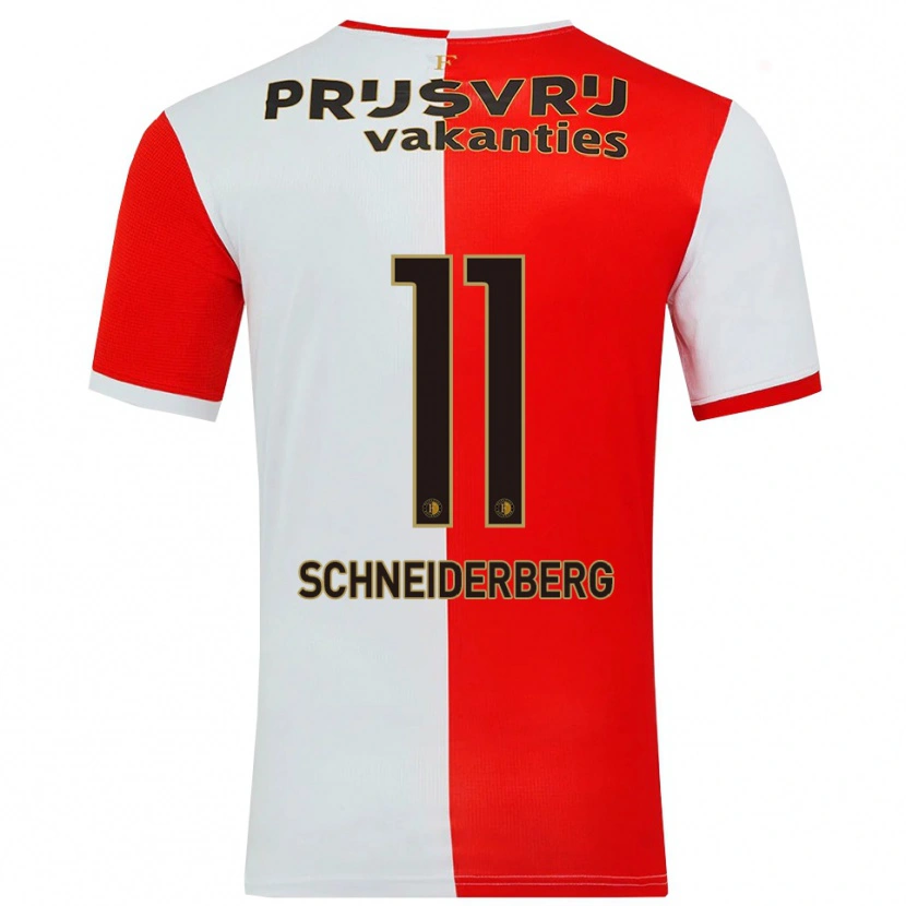 Danxen Heren July Schneiderberg #11 Rood Wit Thuisshirt Thuistenue 2025/26 T-Shirt