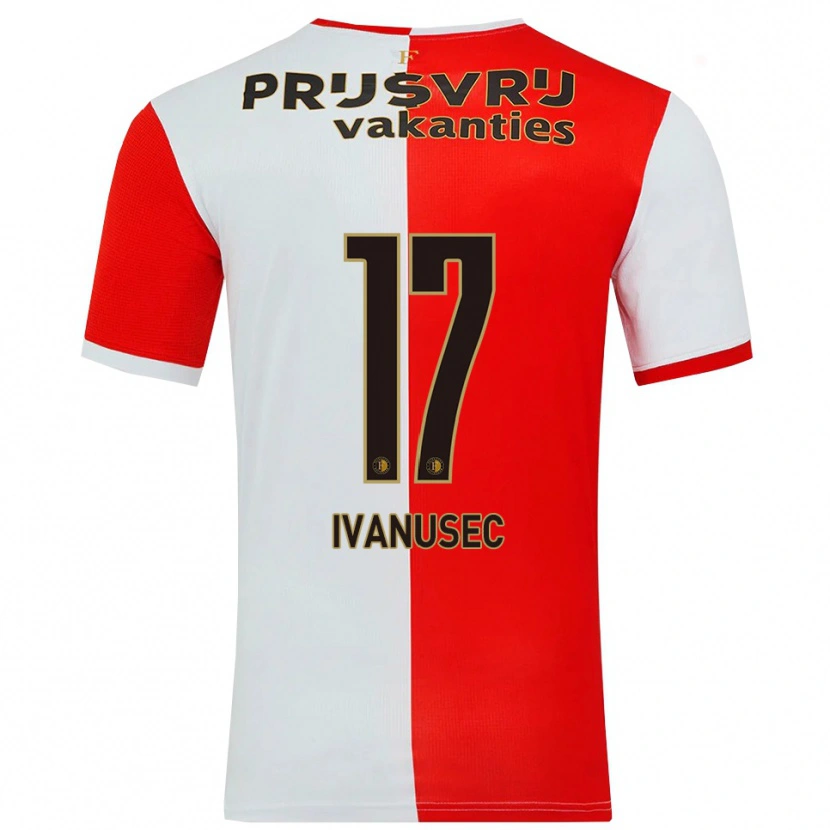 Danxen Heren Luka Ivanusec #17 Rood Wit Thuisshirt Thuistenue 2025/26 T-Shirt