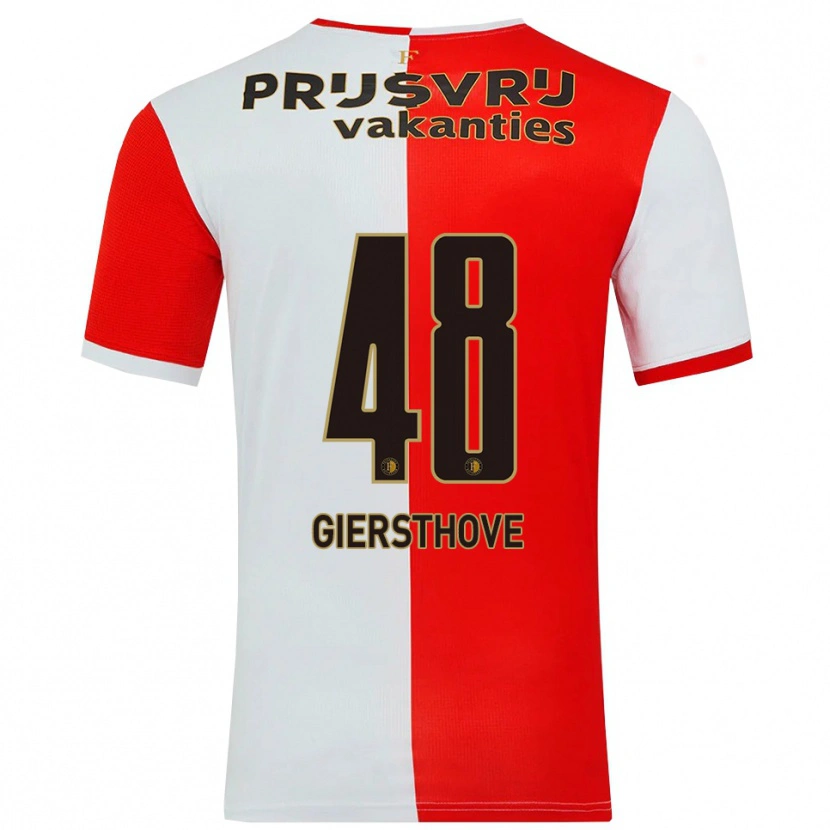 Danxen Heren Djomar Giersthove #48 Rood Wit Thuisshirt Thuistenue 2025/26 T-Shirt