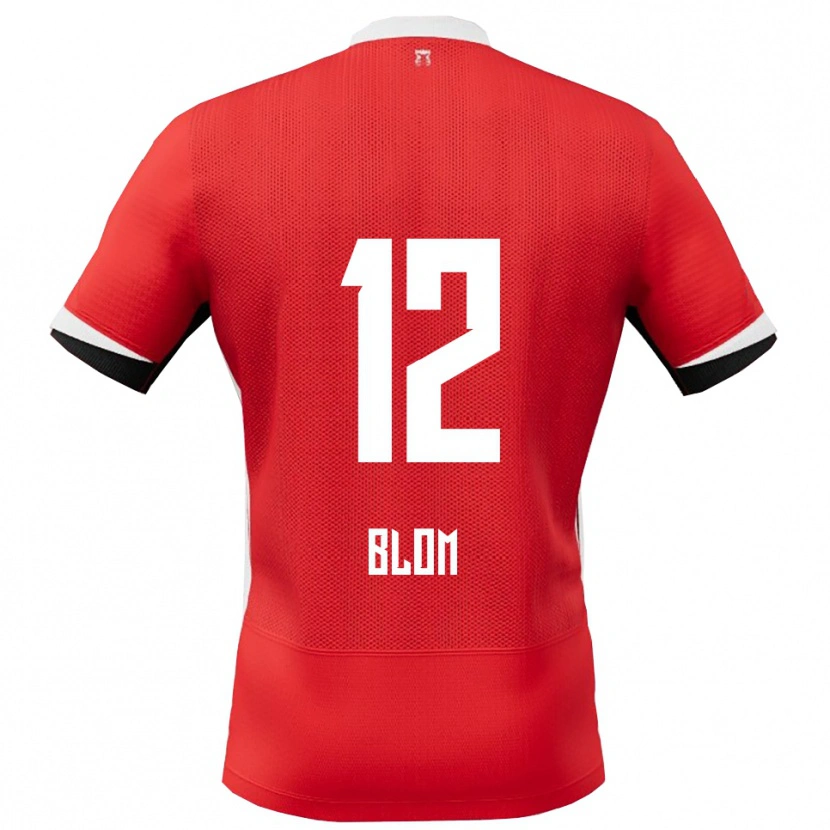 Danxen Heren Robin Blom #12 Rood Wit Thuisshirt Thuistenue 2025/26 T-Shirt