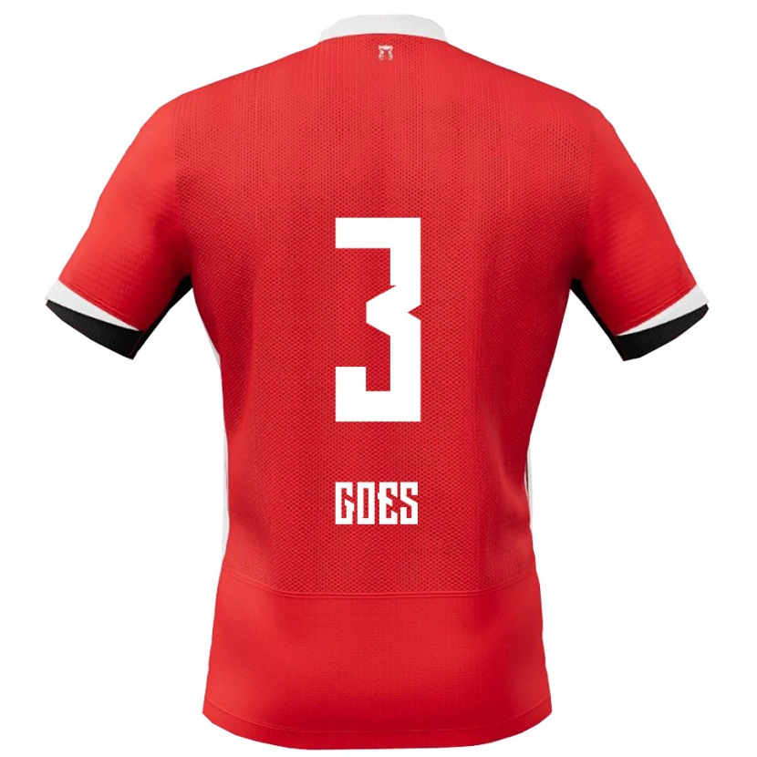 Danxen Heren Wouter Goes #3 Rood Wit Thuisshirt Thuistenue 2025/26 T-Shirt