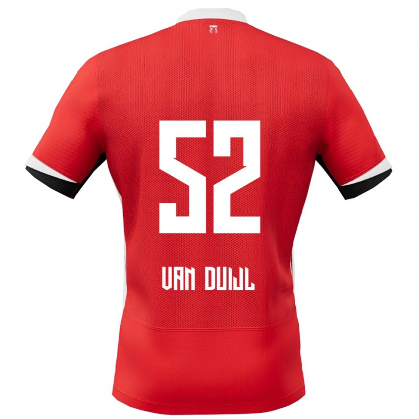 Danxen Heren Billy Van Duijl #52 Rood Wit Thuisshirt Thuistenue 2025/26 T-Shirt
