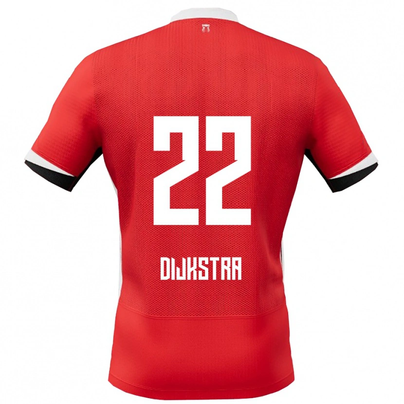 Danxen Heren Elijah Dijkstra #22 Rood Wit Thuisshirt Thuistenue 2025/26 T-Shirt