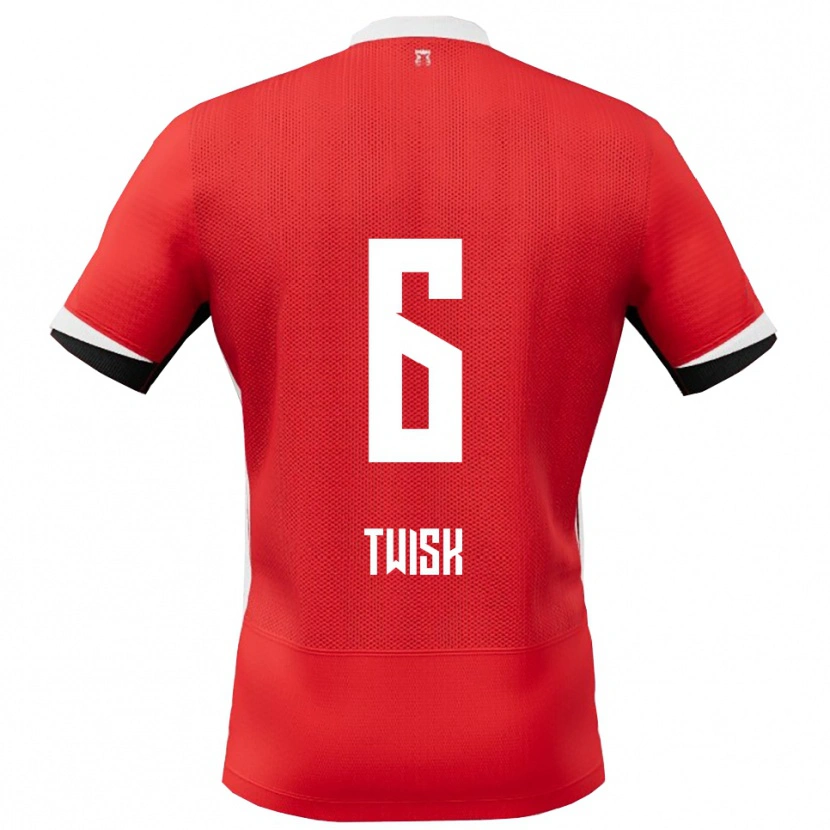 Danxen Heren Nick Twisk #6 Rood Wit Thuisshirt Thuistenue 2025/26 T-Shirt
