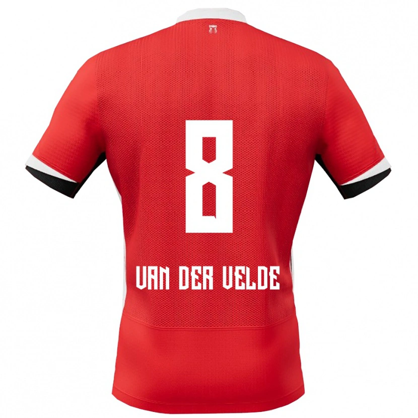 Danxen Heren Yordi Van Der Velde #8 Rood Wit Thuisshirt Thuistenue 2025/26 T-Shirt