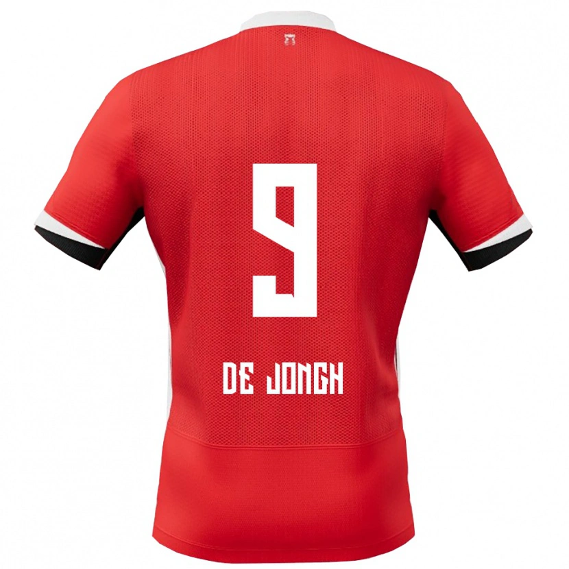 Danxen Heren Iain De Jongh #9 Rood Wit Thuisshirt Thuistenue 2025/26 T-Shirt
