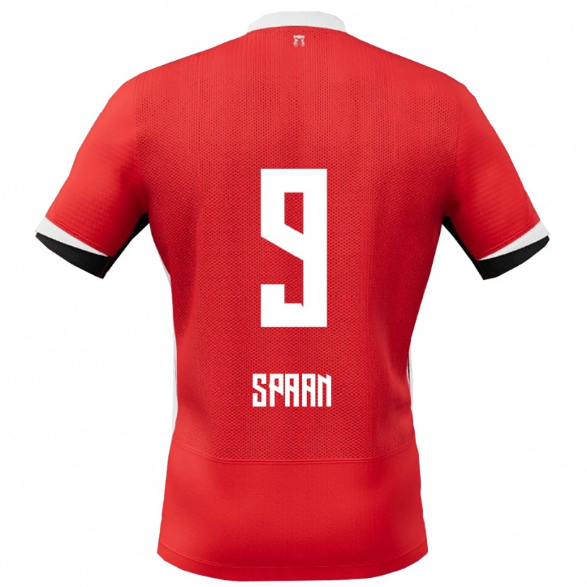 Danxen Heren Floor Spaan #9 Rood Wit Thuisshirt Thuistenue 2025/26 T-Shirt