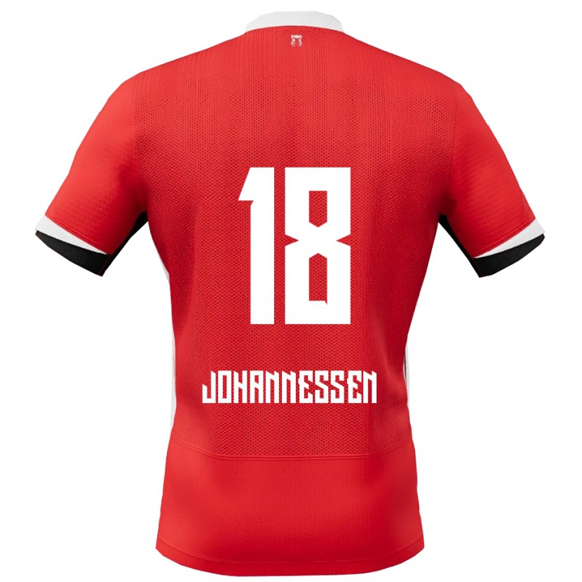 Danxen Heren Tómas Johannessen #18 Rood Wit Thuisshirt Thuistenue 2025/26 T-Shirt