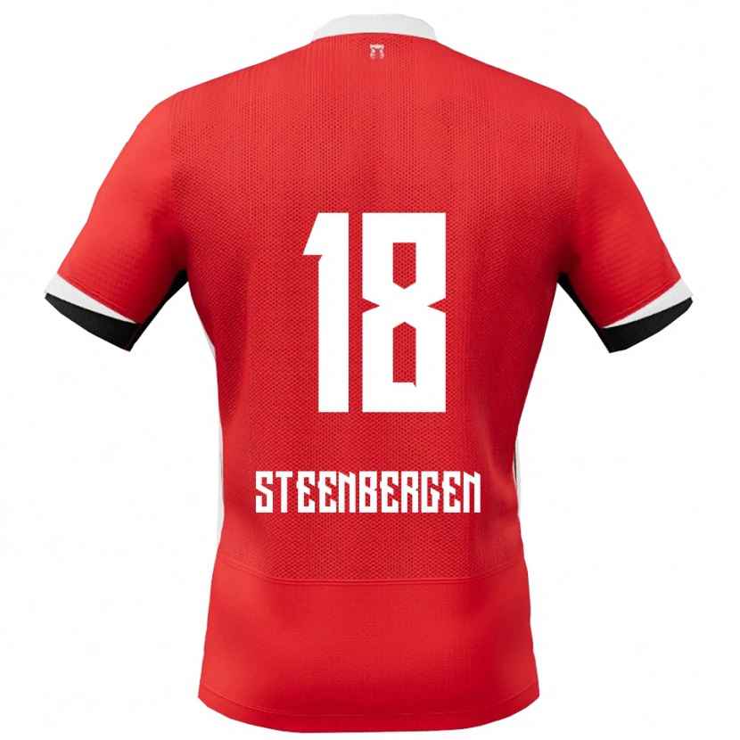 Danxen Heren Thom Steenbergen #18 Rood Wit Thuisshirt Thuistenue 2025/26 T-Shirt