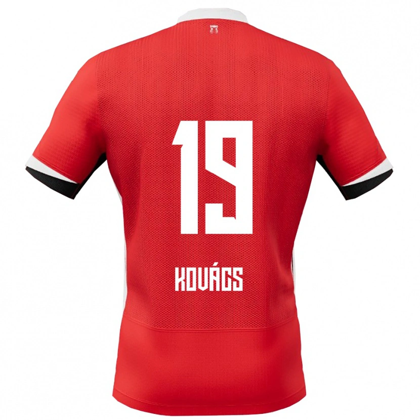 Danxen Heren Bendegúz Kovács #19 Rood Wit Thuisshirt Thuistenue 2025/26 T-Shirt