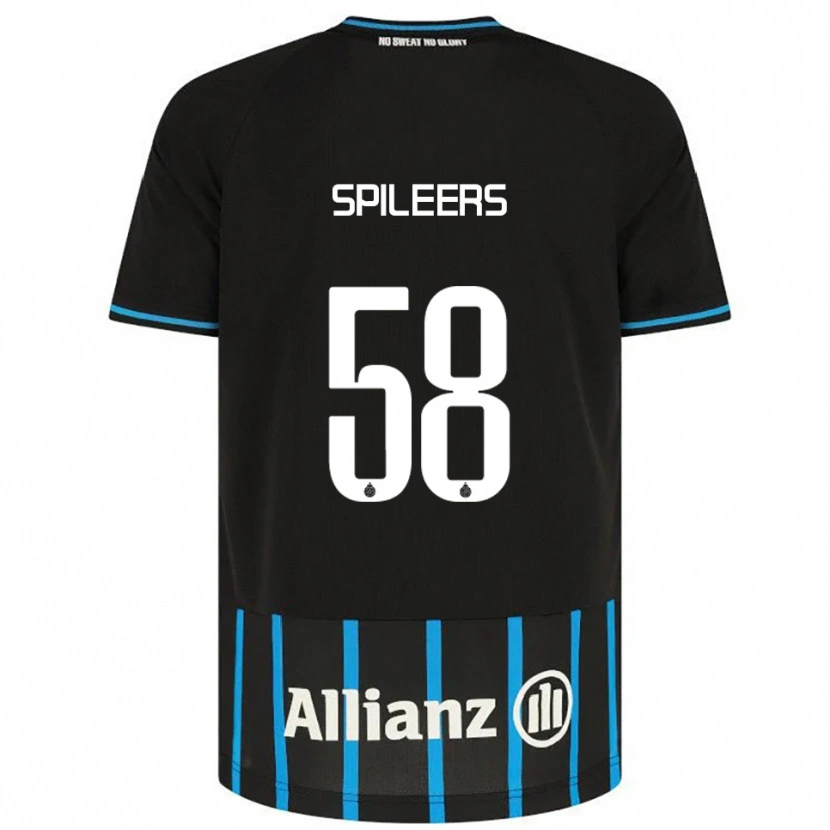 Danxen Heren Jorne Spileers #58 Zwart Blauw Thuisshirt Thuistenue 2025/26 T-Shirt