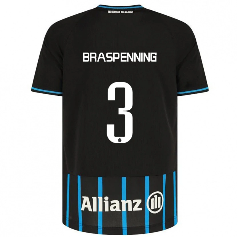 Danxen Heren Daan Braspenning #3 Zwart Blauw Thuisshirt Thuistenue 2025/26 T-Shirt