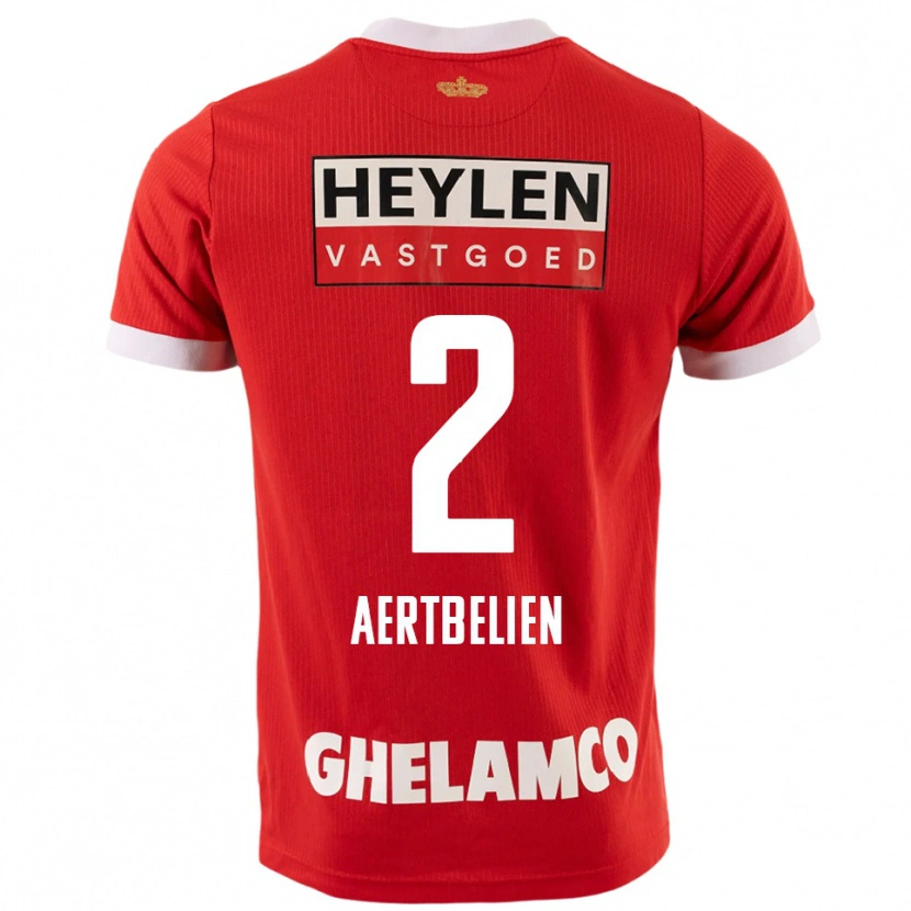 Danxen Heren Lukas Aertbeliën #2 Rood Wit Thuisshirt Thuistenue 2025/26 T-Shirt