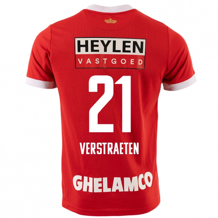 Danxen Heren Andreas Verstraeten #21 Rood Wit Thuisshirt Thuistenue 2025/26 T-Shirt
