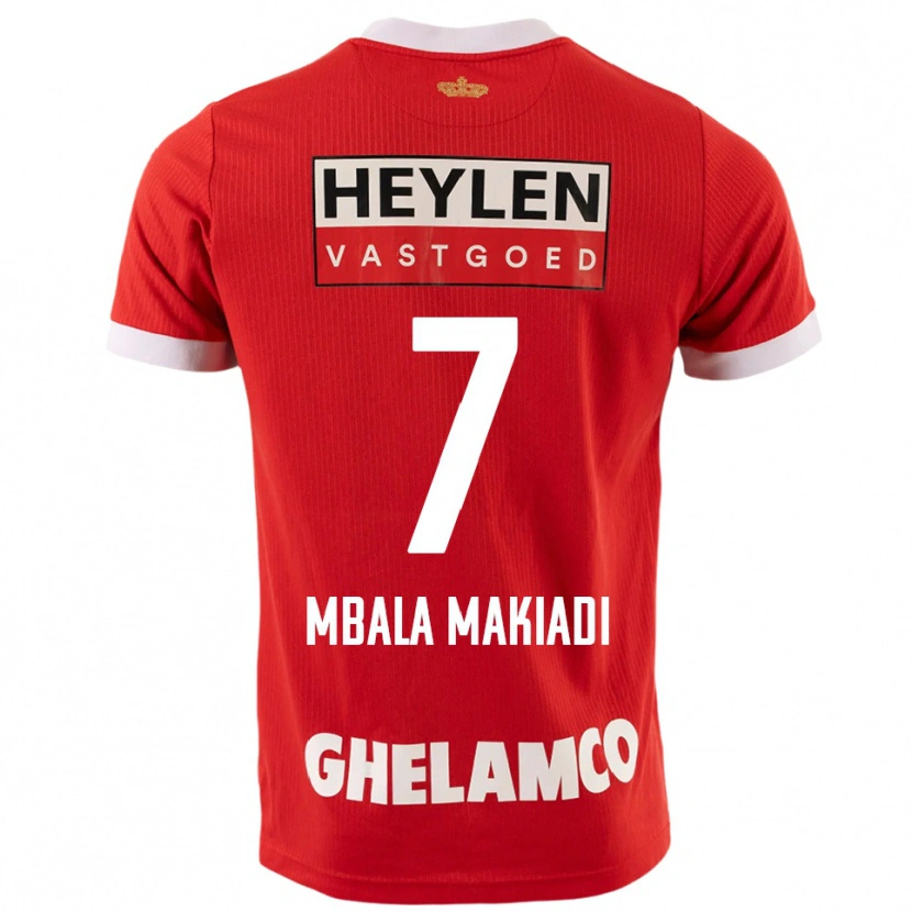 Danxen Heren Ravi Mbala Makiadi #7 Rood Wit Thuisshirt Thuistenue 2025/26 T-Shirt