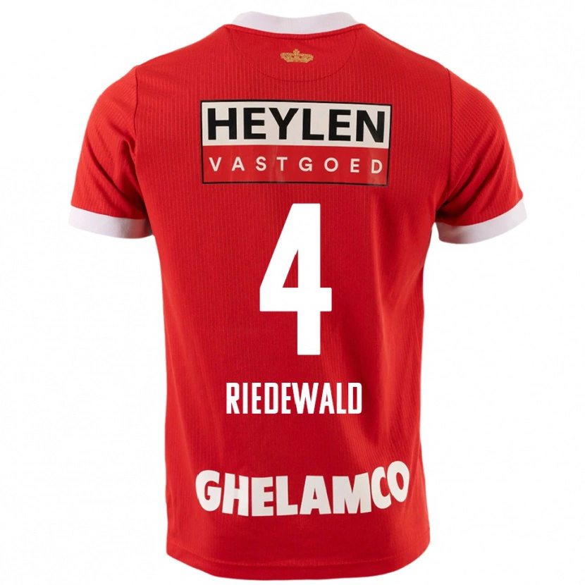 Danxen Heren Jairo Riedewald #4 Rood Wit Thuisshirt Thuistenue 2025/26 T-Shirt