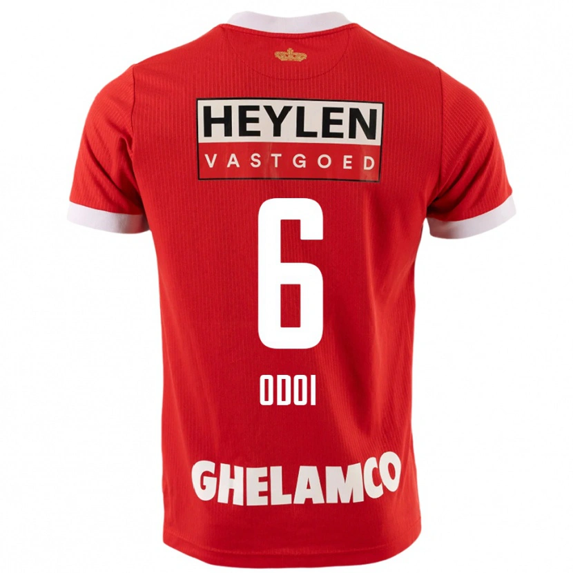 Danxen Heren Denis Odoi #6 Rood Wit Thuisshirt Thuistenue 2025/26 T-Shirt