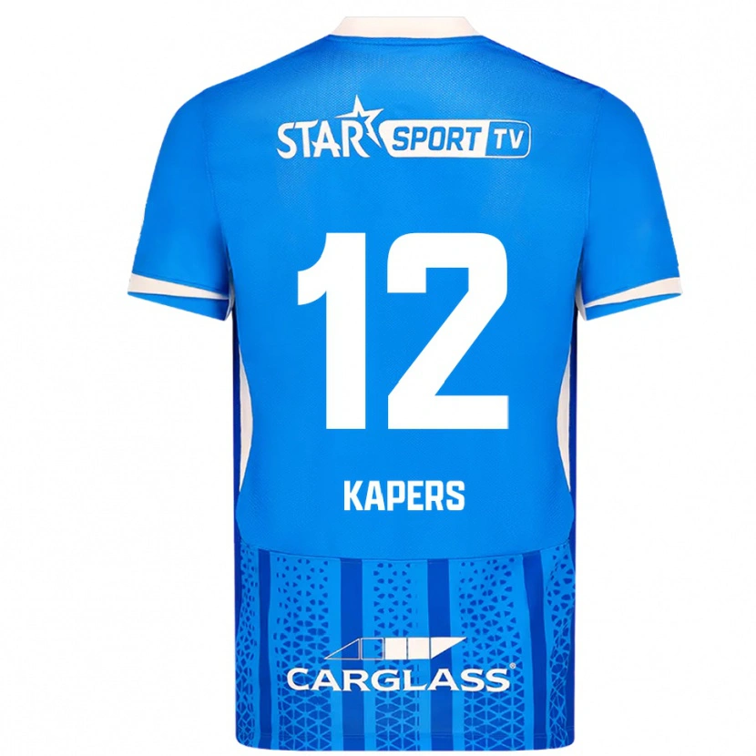 Danxen Heren Wout Kapers #12 Blauw Wit Thuisshirt Thuistenue 2025/26 T-Shirt