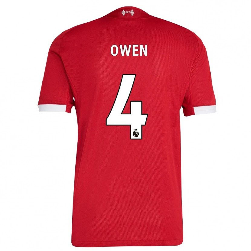 Danxen Heren Harvey Owen #4 Rood Wit Thuisshirt Thuistenue 2025/26 T-Shirt