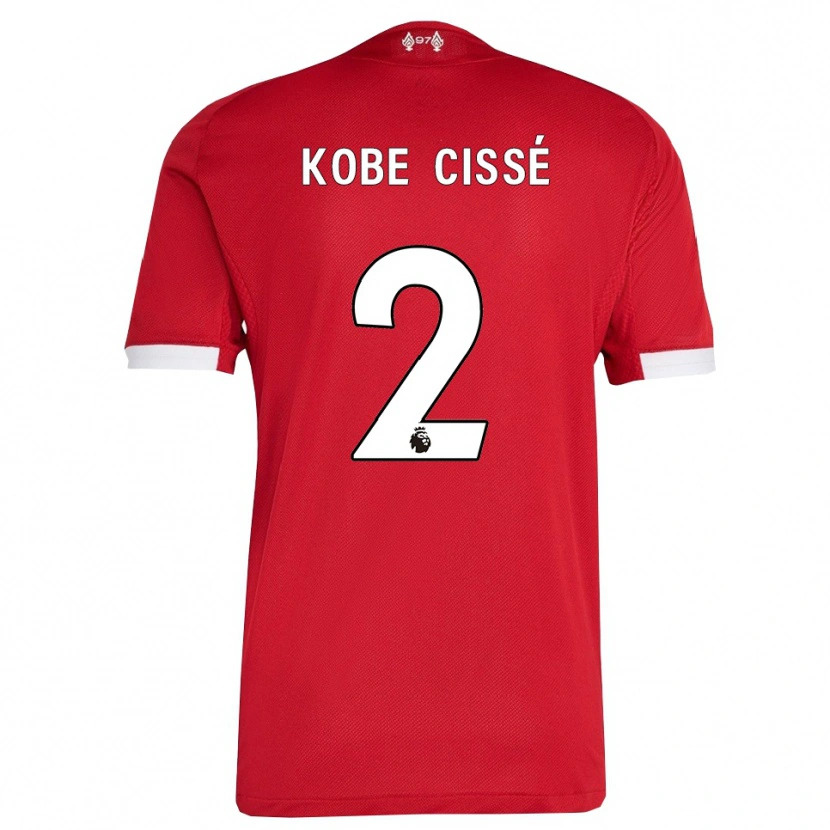 Danxen Heren Prince Kobe Cissé #2 Rood Wit Thuisshirt Thuistenue 2025/26 T-Shirt