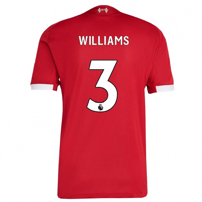 Danxen Heren Cameron Williams #3 Rood Wit Thuisshirt Thuistenue 2025/26 T-Shirt