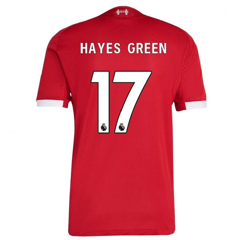 Danxen Heren Charlie Hayes-Green #17 Rood Wit Thuisshirt Thuistenue 2025/26 T-Shirt