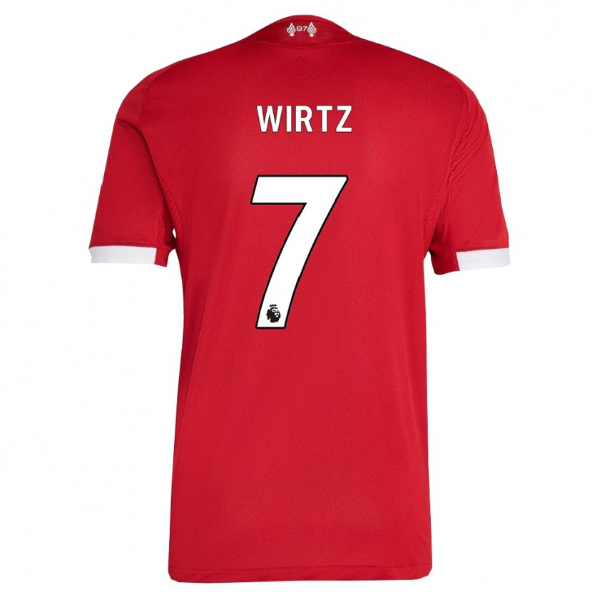 Danxen Heren Florian Wirtz #7 Rood Wit Thuisshirt Thuistenue 2025/26 T-Shirt