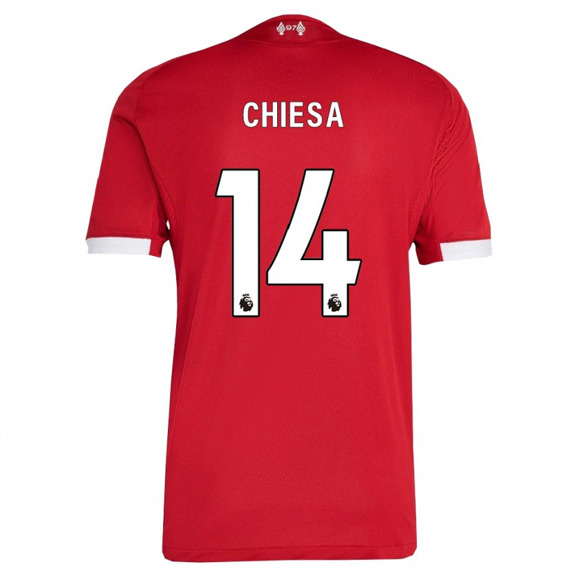 Danxen Heren Federico Chiesa #14 Rood Wit Thuisshirt Thuistenue 2025/26 T-Shirt