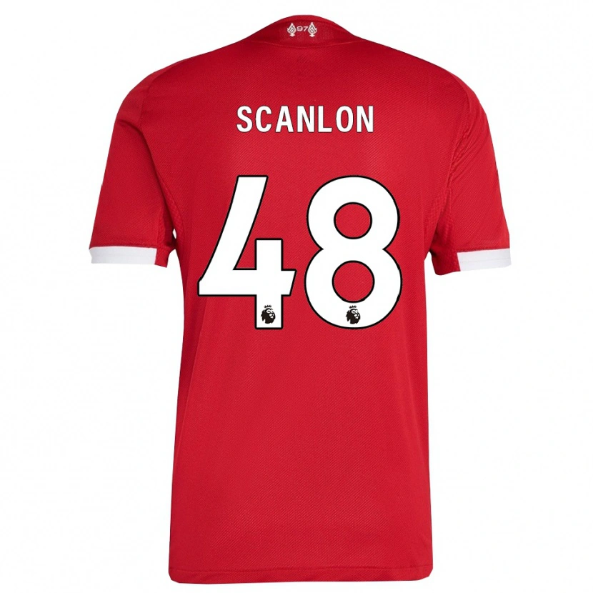 Danxen Heren Calum Scanlon #48 Rood Wit Thuisshirt Thuistenue 2025/26 T-Shirt
