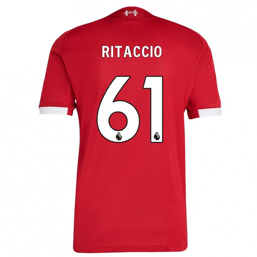 Danxen Heren Matteo Ritaccio #61 Rood Wit Thuisshirt Thuistenue 2025/26 T-Shirt