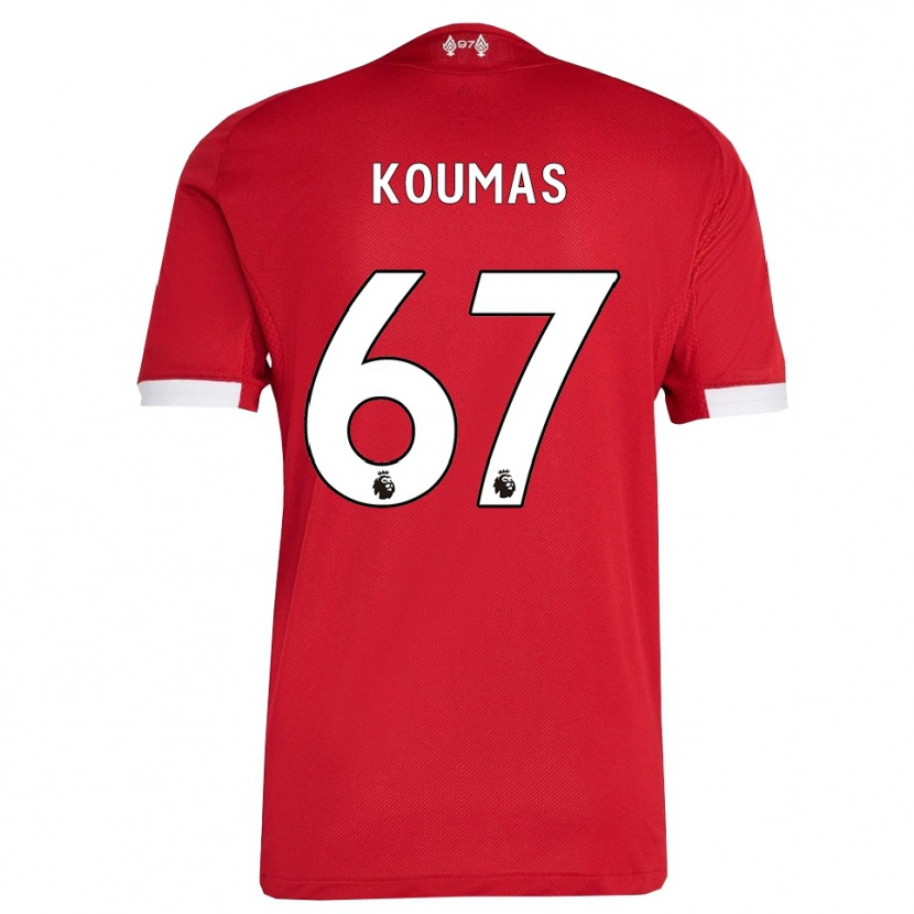 Danxen Heren Lewis Koumas #67 Rood Wit Thuisshirt Thuistenue 2025/26 T-Shirt